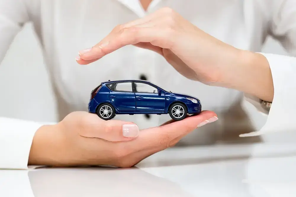 Hands protecting car