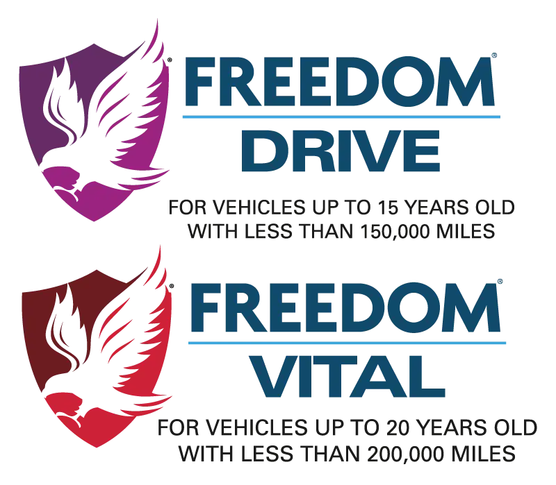 Freedom Warranty brand logos for Drive and Vital products