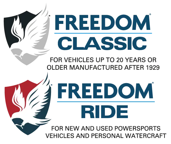 Freedom Warranty brand logos for Classic and Ride products